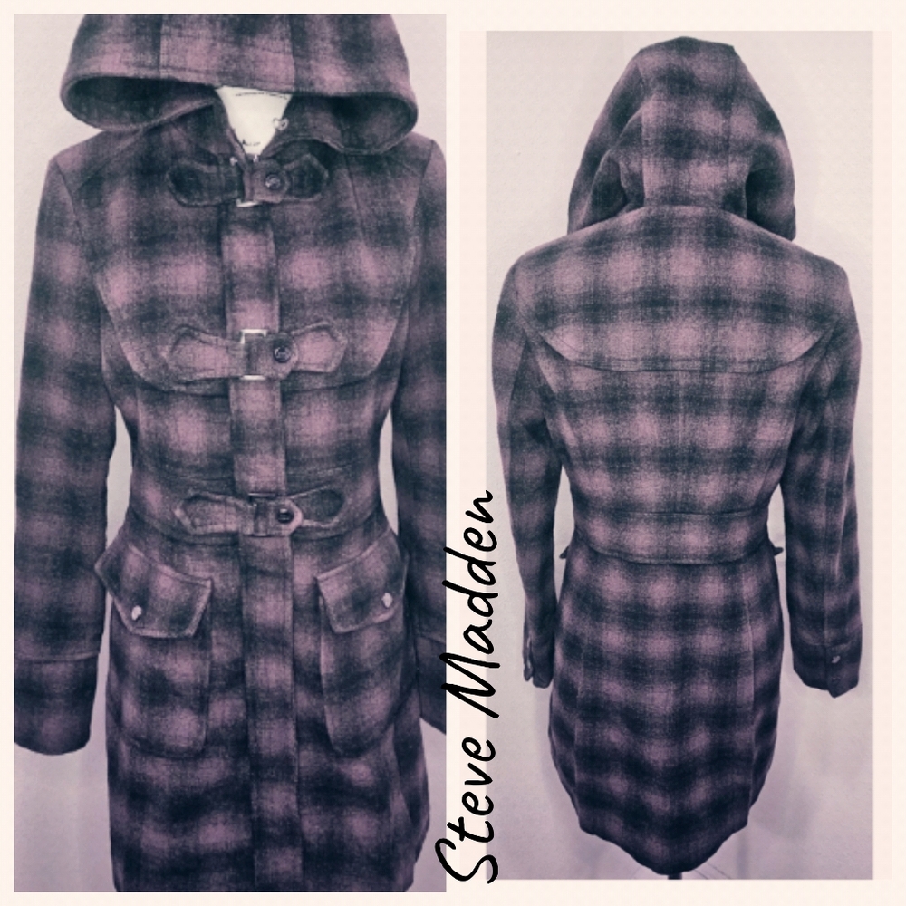 Steve Madden Vintage Zipper Wool Coat
